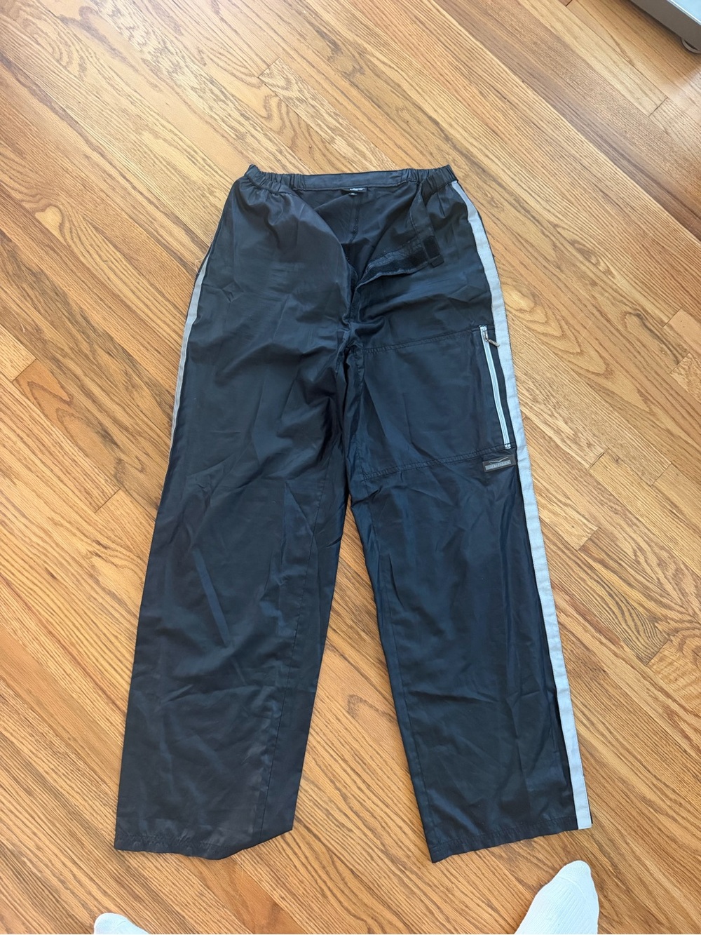 Men's Black Track Pants with Reflective Side Stripe